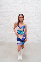 Load image into Gallery viewer, Here And There Blue Abstract Mini Dress
